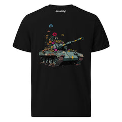 T-Shirt - Backprint - Panzer mit Blumen