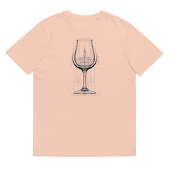 T-Shirt - Frontprint - Weinglas Grafik - Line Art