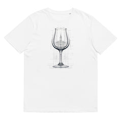 T-Shirt - Frontprint - Weinglas Grafik - Line Art