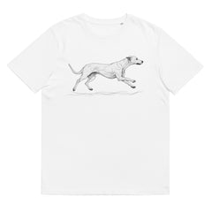 T-Shirt - Frontprint - Rennender Hund - Line Art