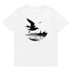 T-Shirt - Frontprint - Möve und Hafen