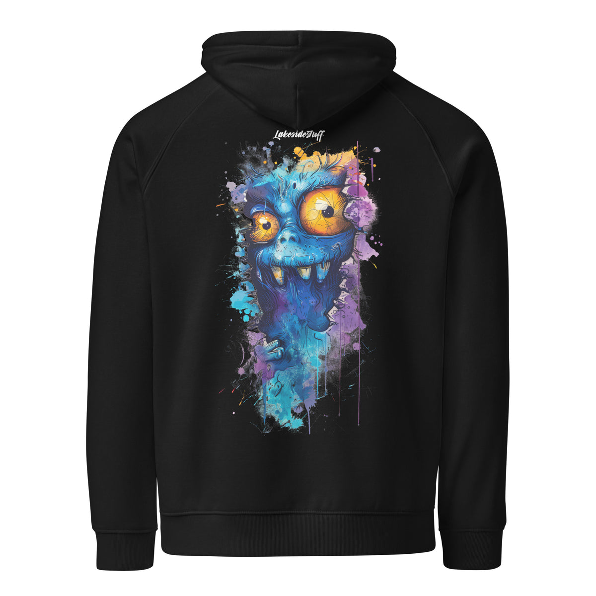 Hoodie - Backprint - Blue Monster