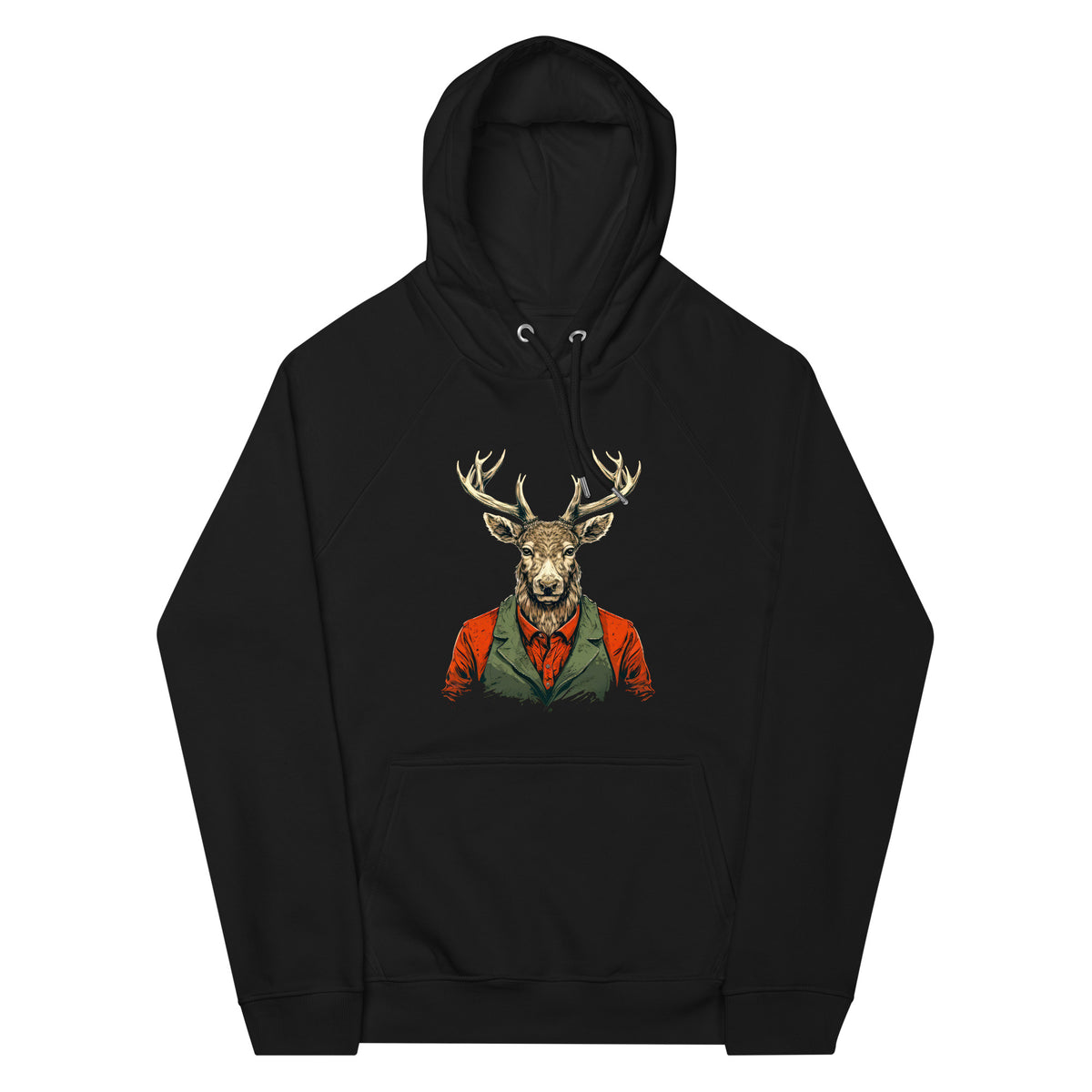 Hoodie - front print - Deer with vest