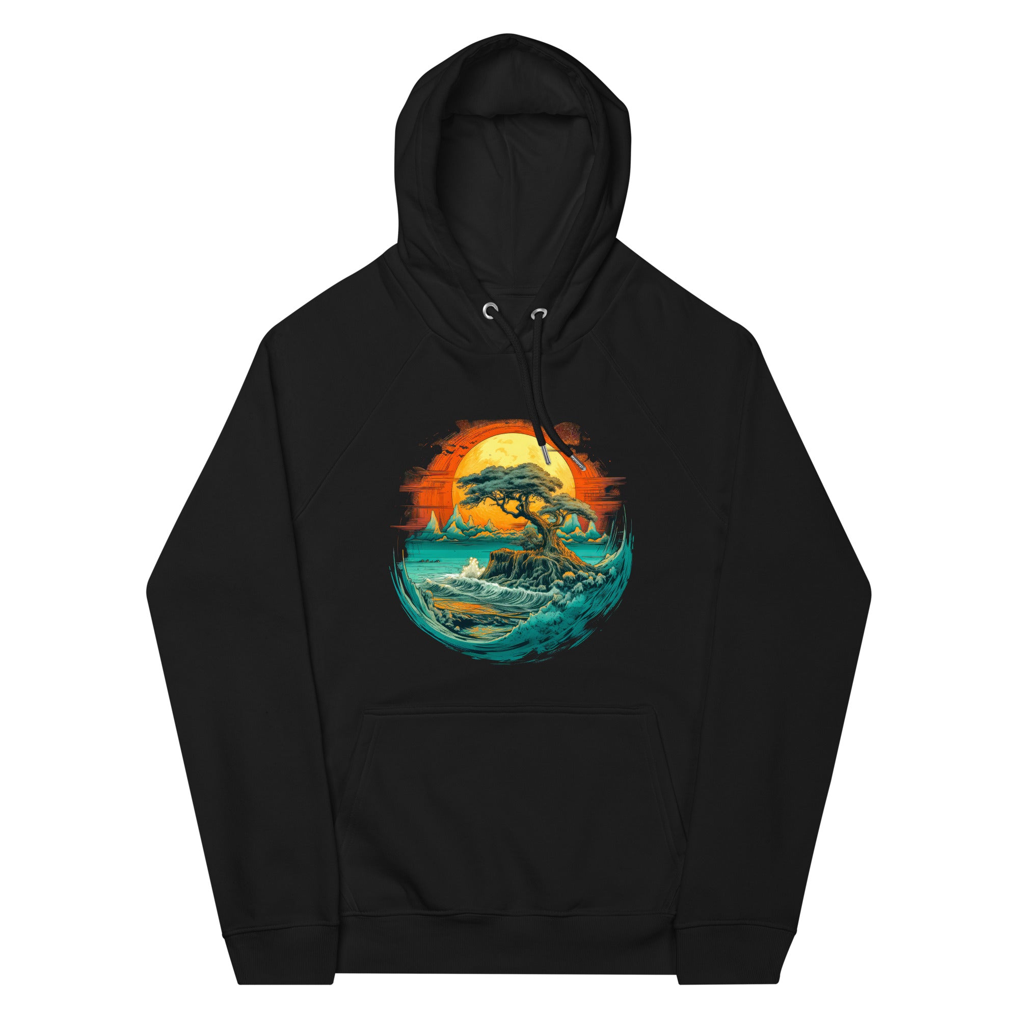 Hoodie - Frontprint - Ocean and trees