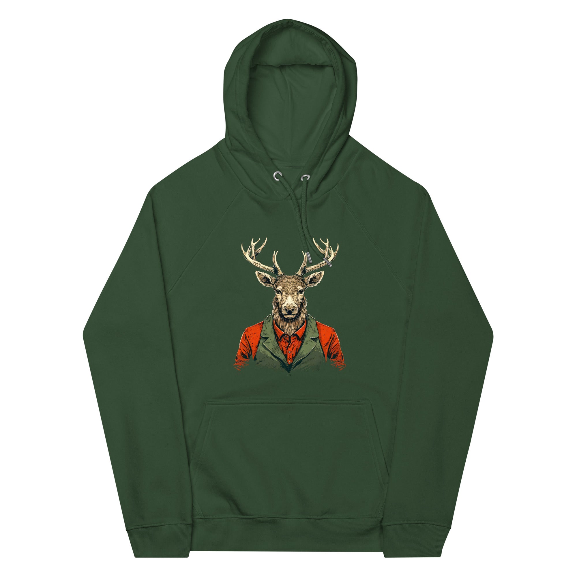 Hoodie - Frontprint - Deer with vest