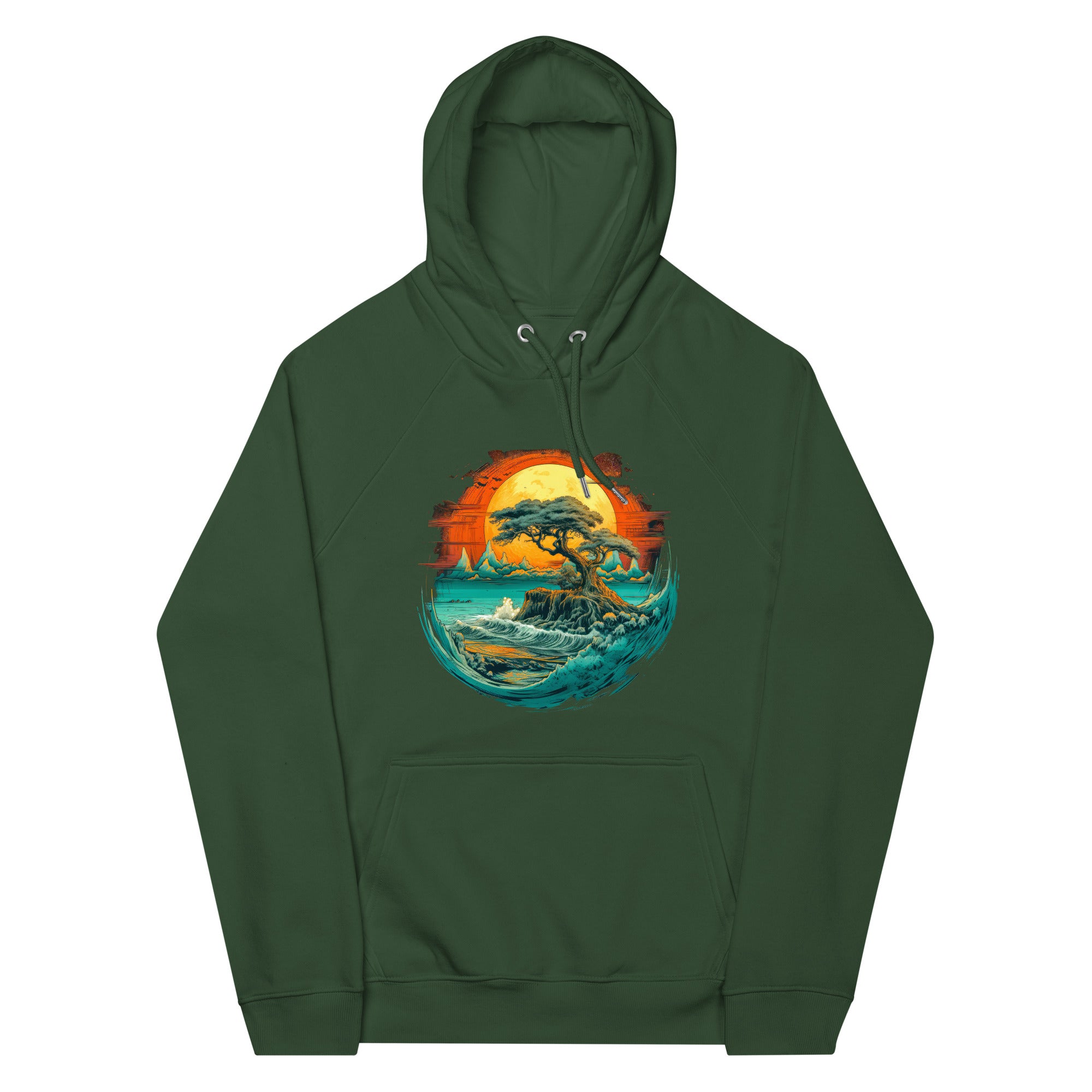 Hoodie - Frontprint - Ocean and trees