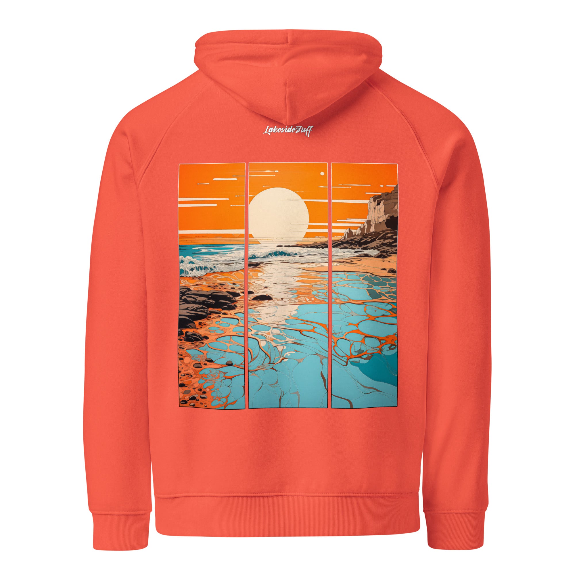 Hoodie - Backprint - Orange beach