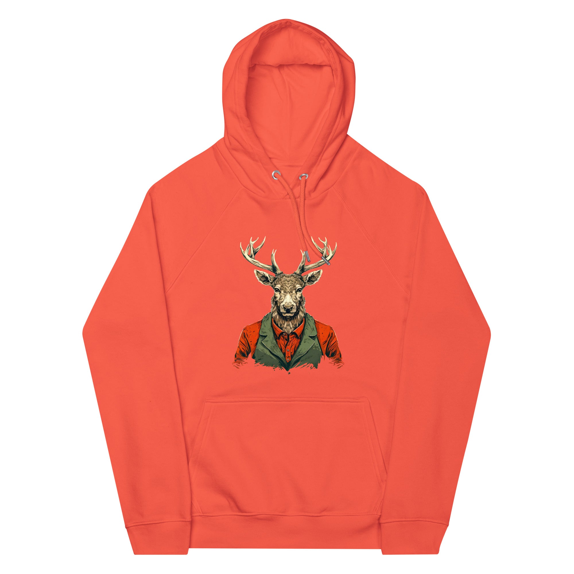 Hoodie - Frontprint - Deer with vest