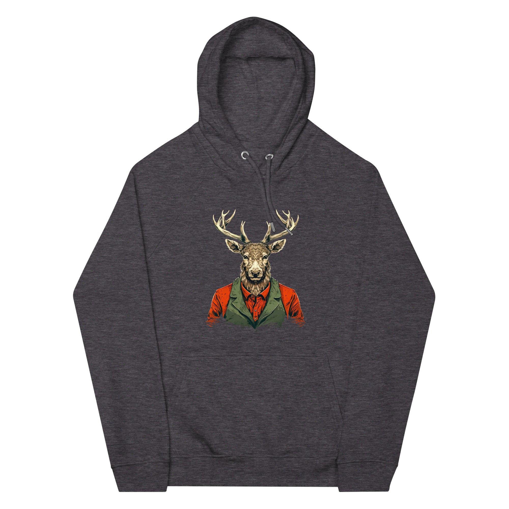 Hoodie - Frontprint - Deer with vest