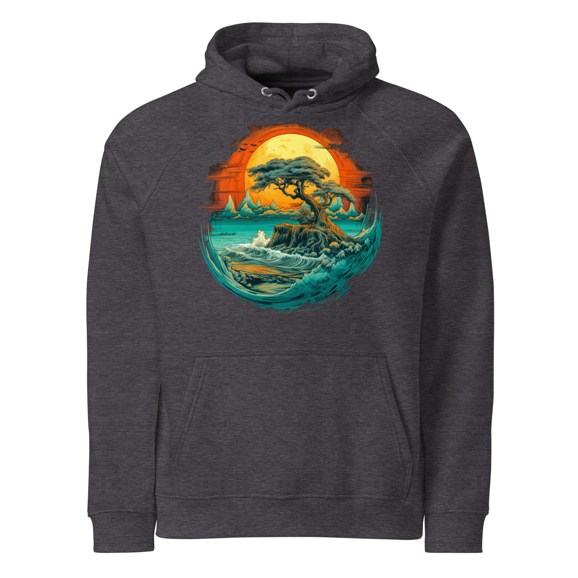 Hoodie - Frontprint - Ocean and trees