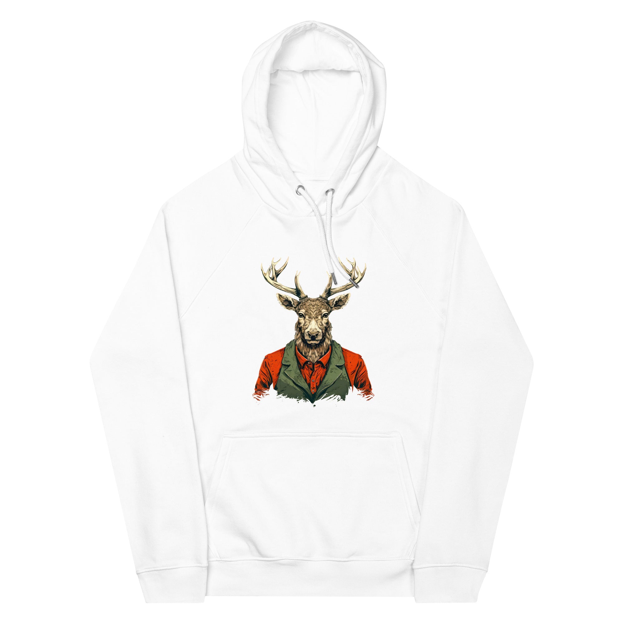 Hoodie - front print - Deer with vest