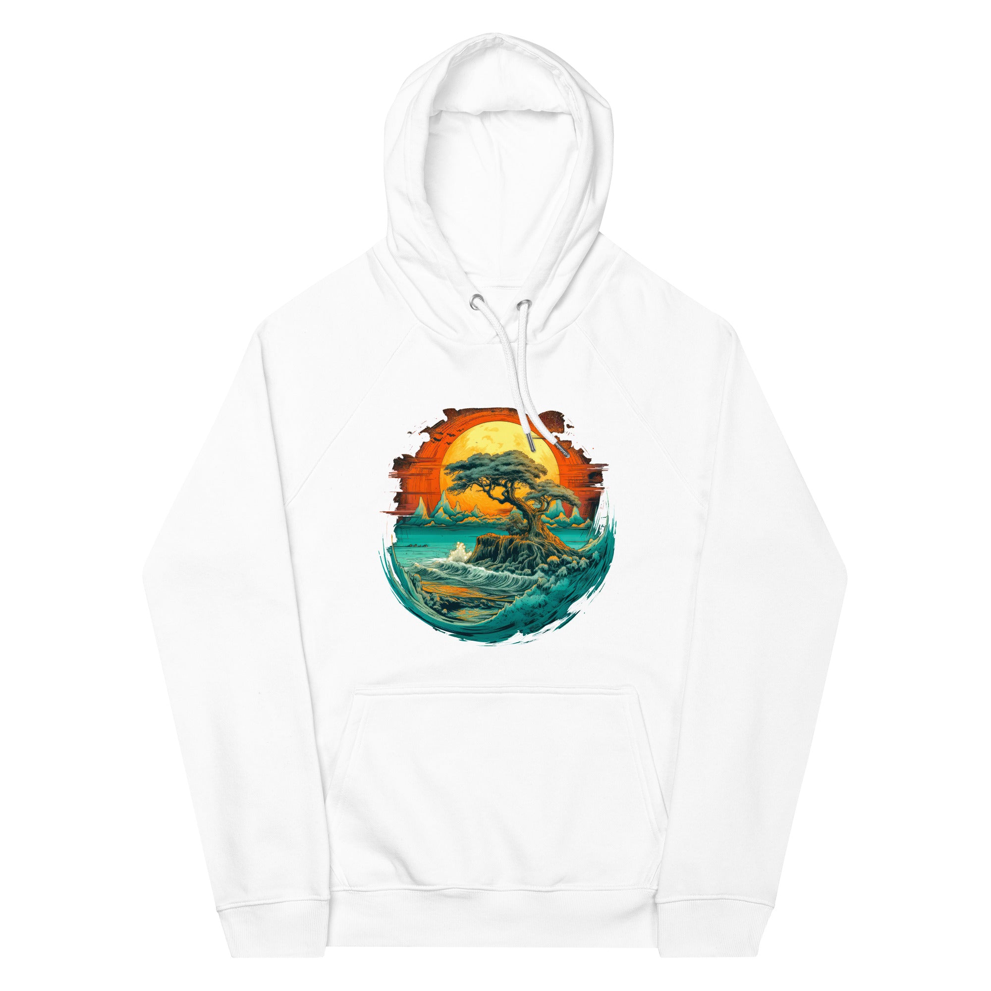 Hoodie - Frontprint - Ocean and trees