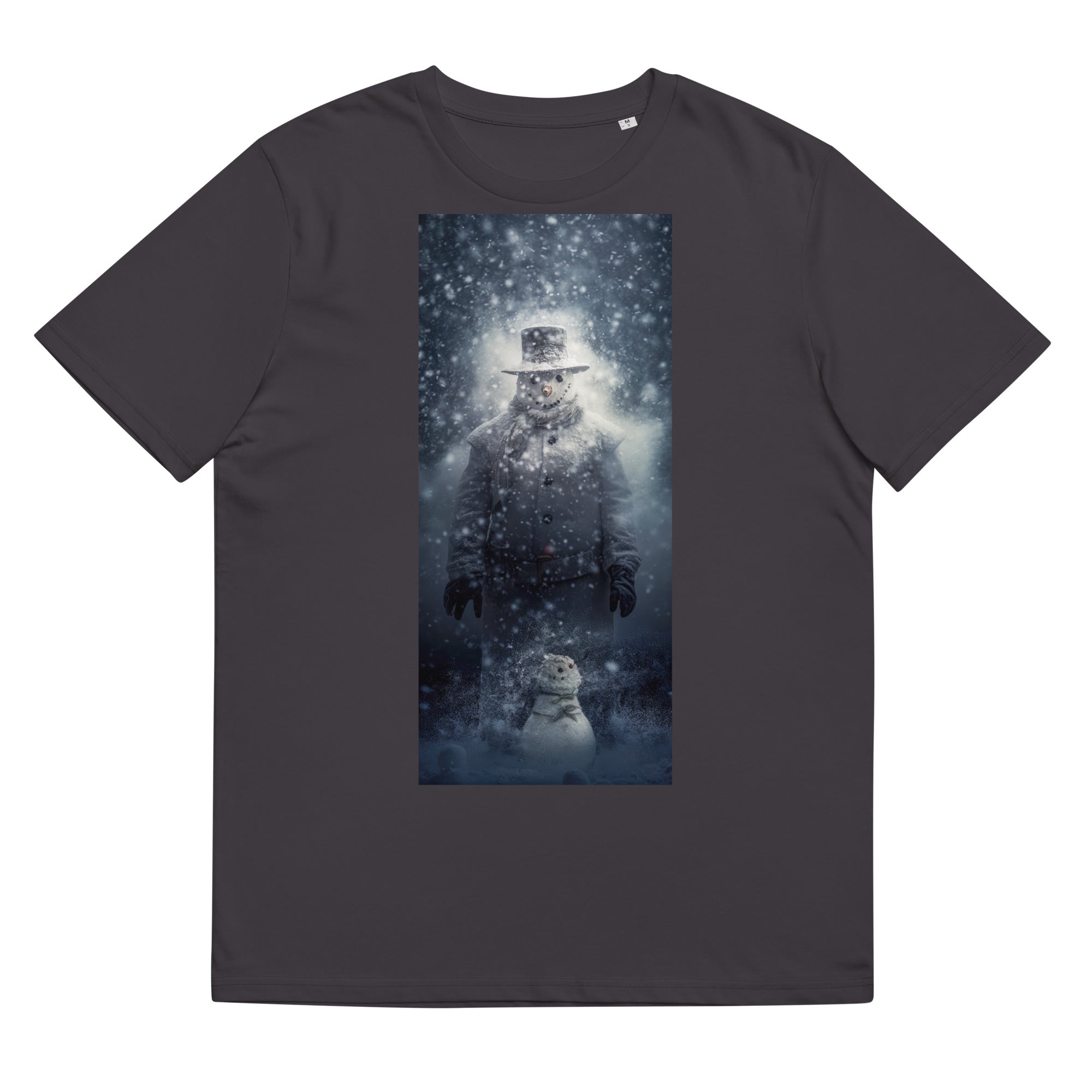 T-Shirt - Frontprint - Schneemann im Schneesturm