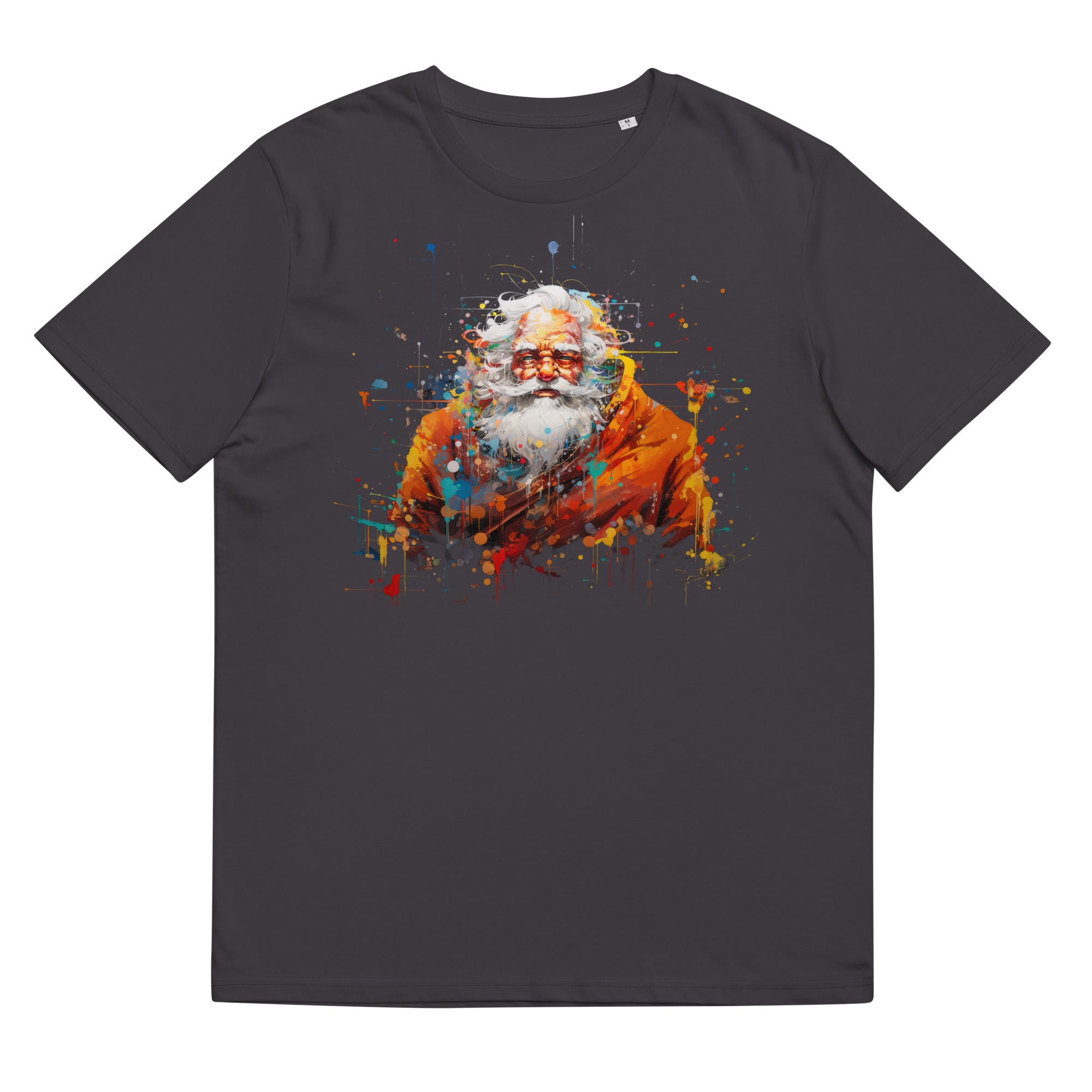 T-Shirt - Frontprint - Santa Clause mit Farbklecksen