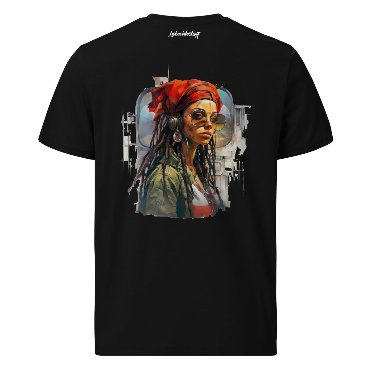 T-Shirt - Backprint - Lady with sunglasses