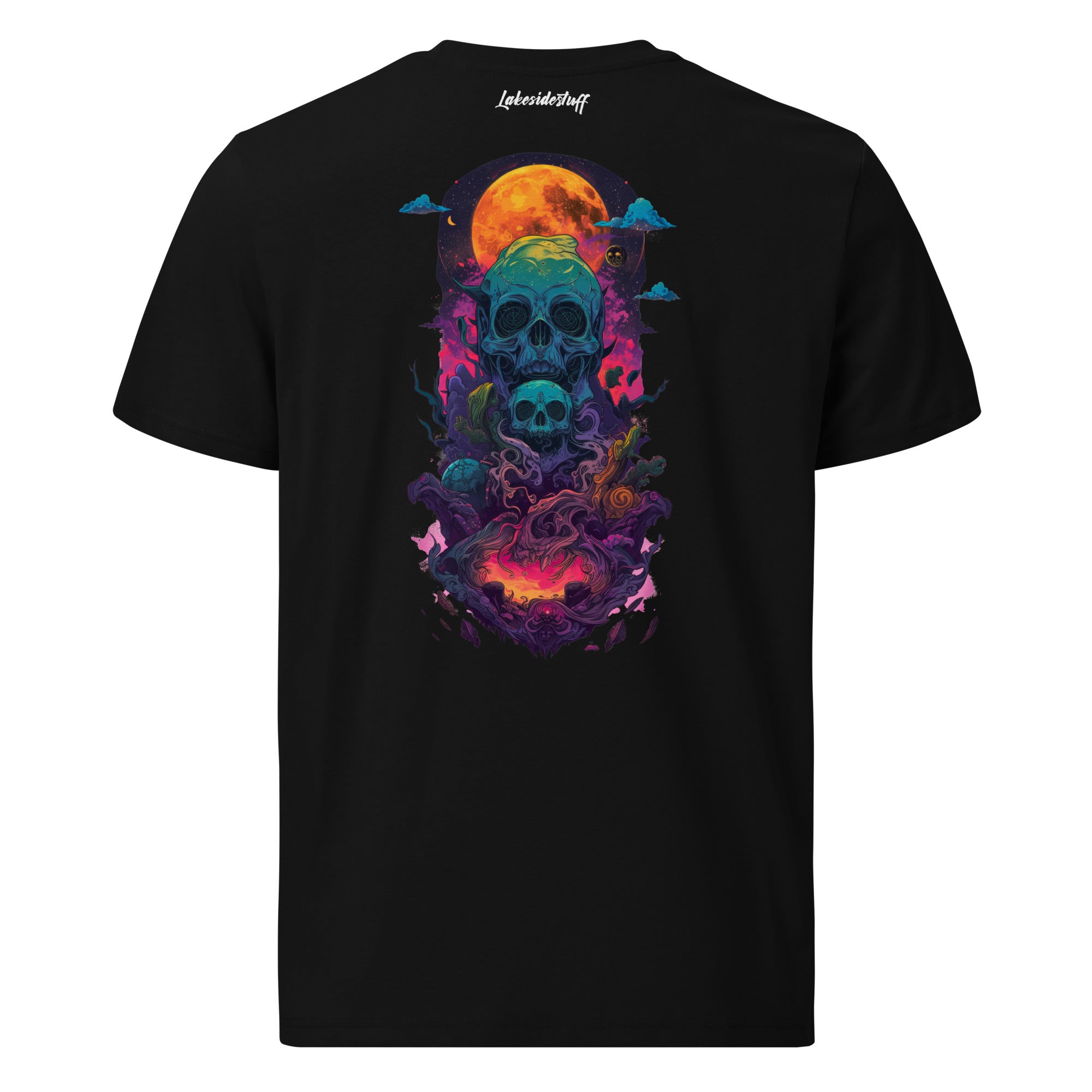 T-Shirt - Backprint - Psychodelic Skulls