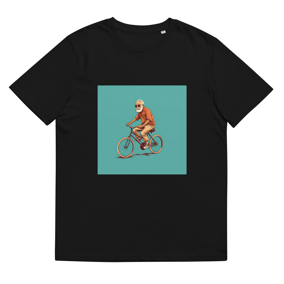 T-Shirt - Frontprint - Opa auf einem Fahrrad