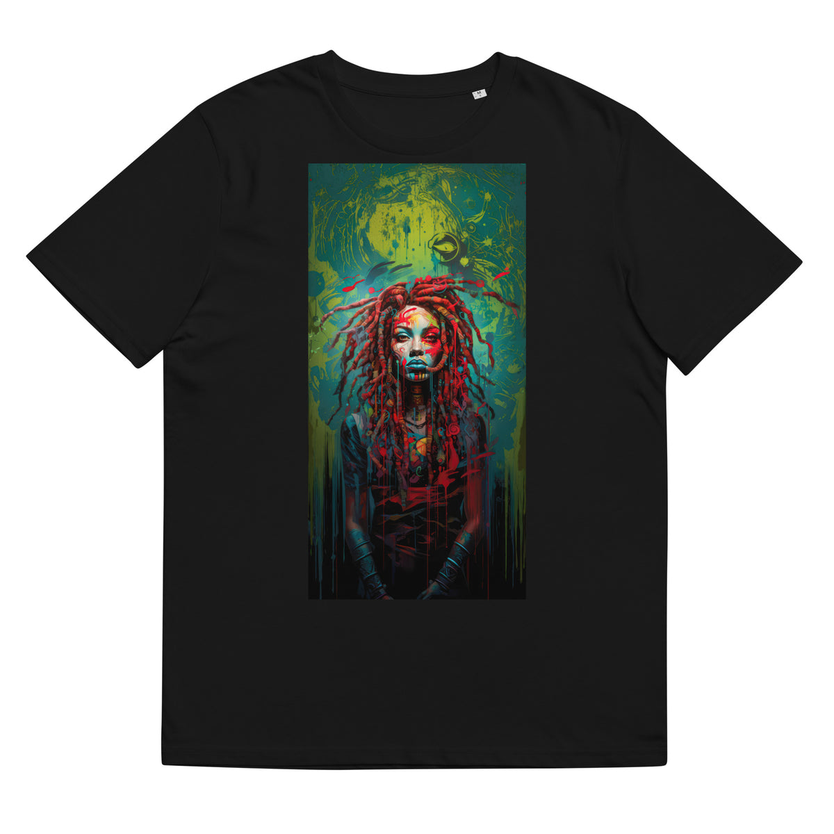 T-Shirt - Frontprint - Frau mit Dreadlocks