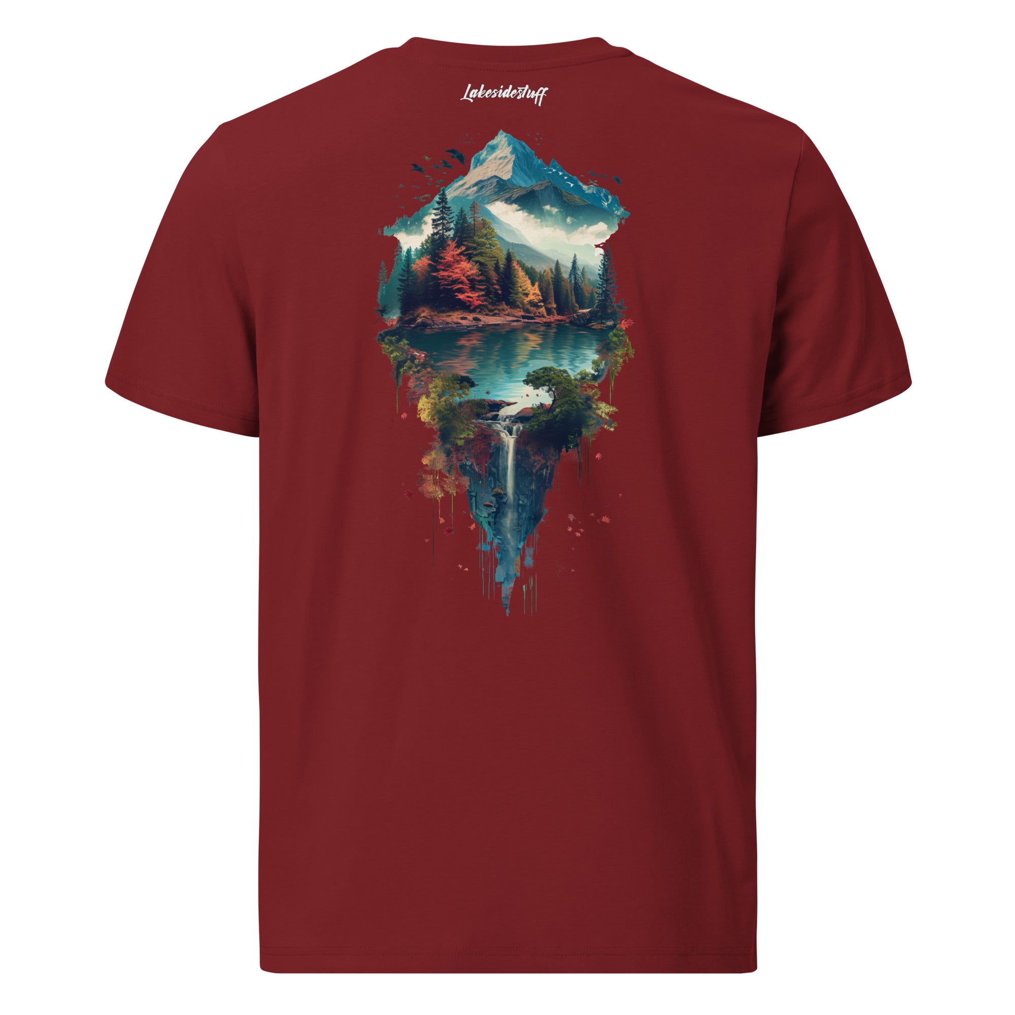 T-Shirt - Backprint - Landschaft mit See und Bergen