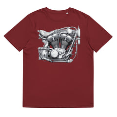 T-Shirt - Frontprint - Motorrad Motor - Line Art