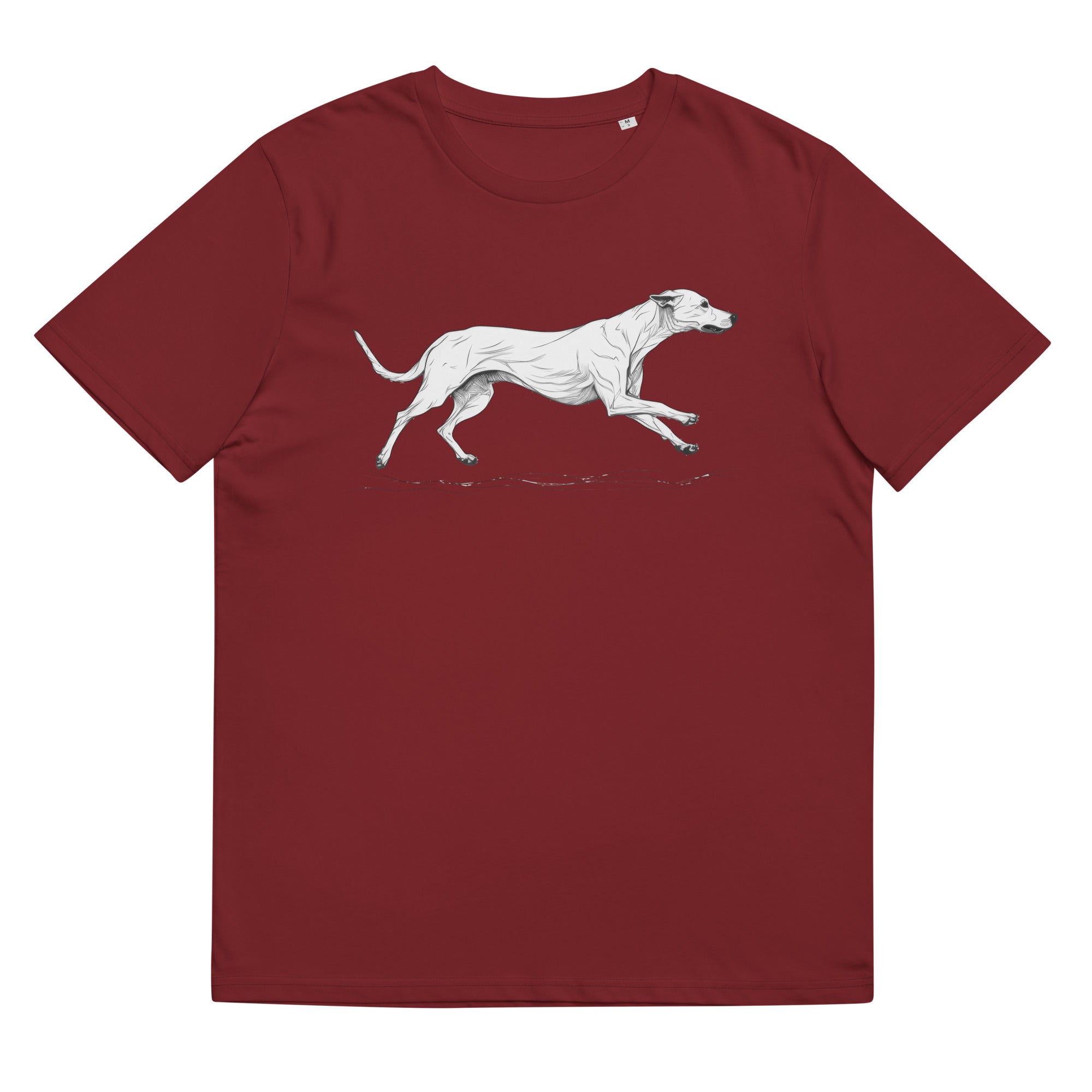 T-Shirt - Frontprint - Rennender Hund - Line Art