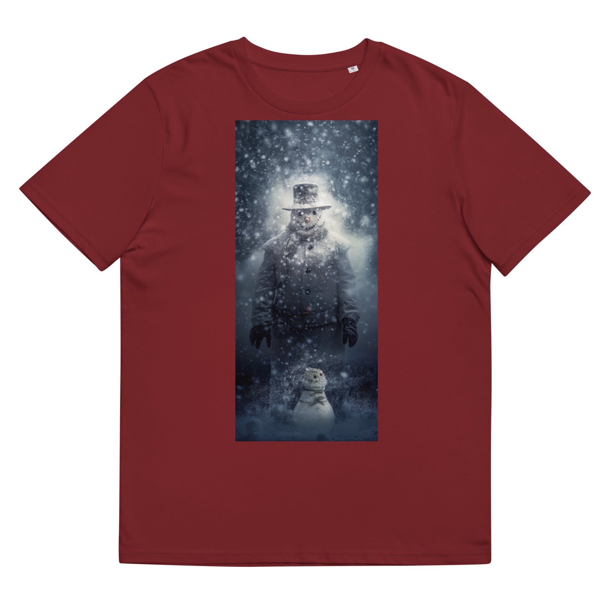 T-Shirt - Frontprint - Schneemann im Schneesturm