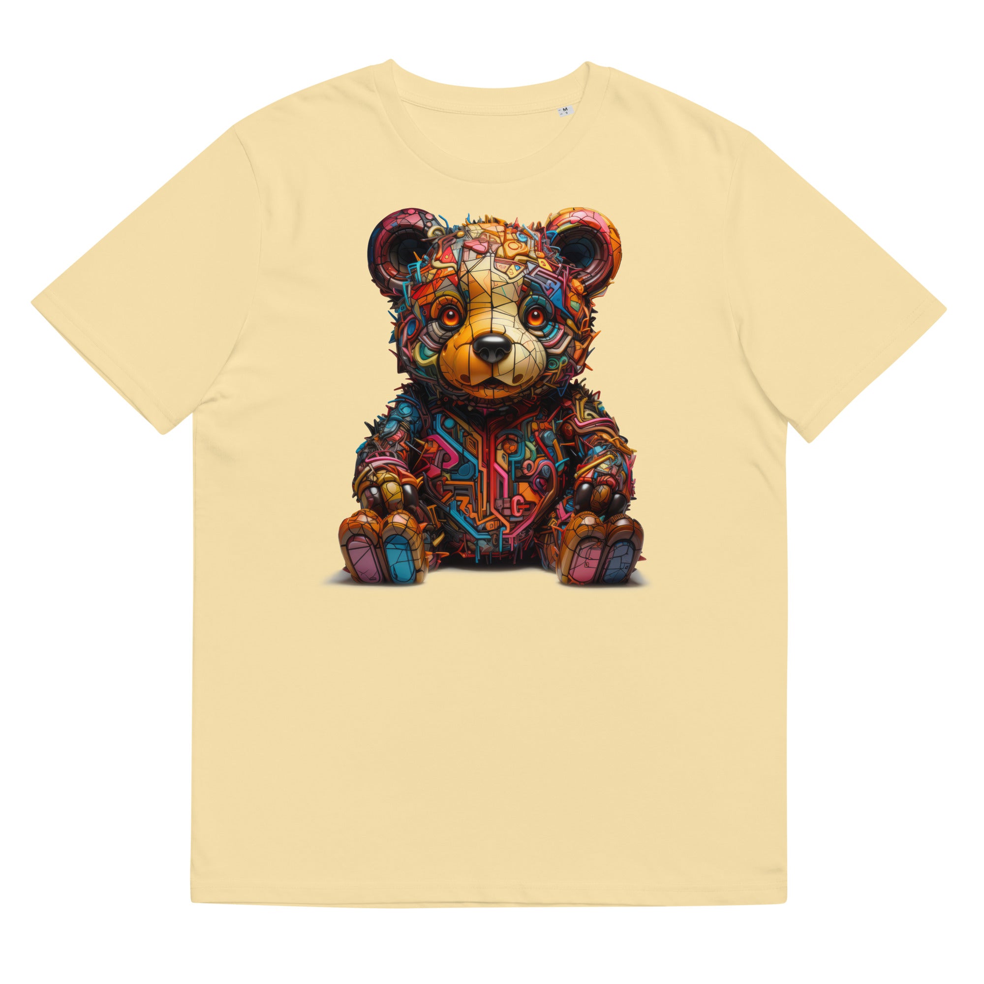 T-Shirt - Front print - Teddy bear in abstract bright colors