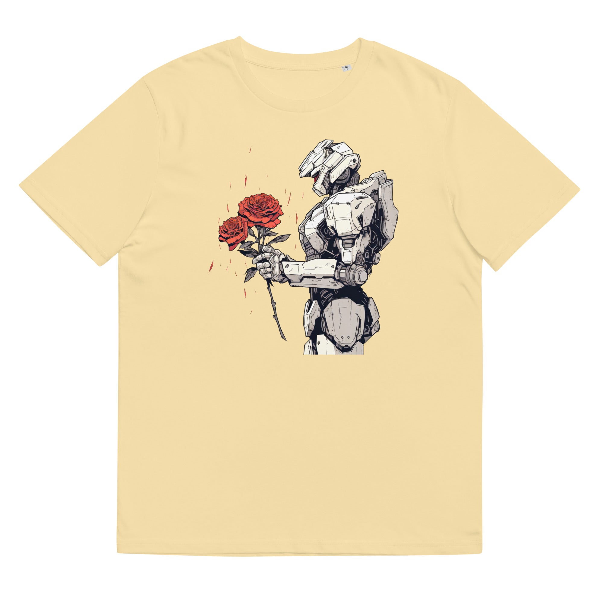T-Shirt - Frontprint - Mech mit Blumen in der Hand