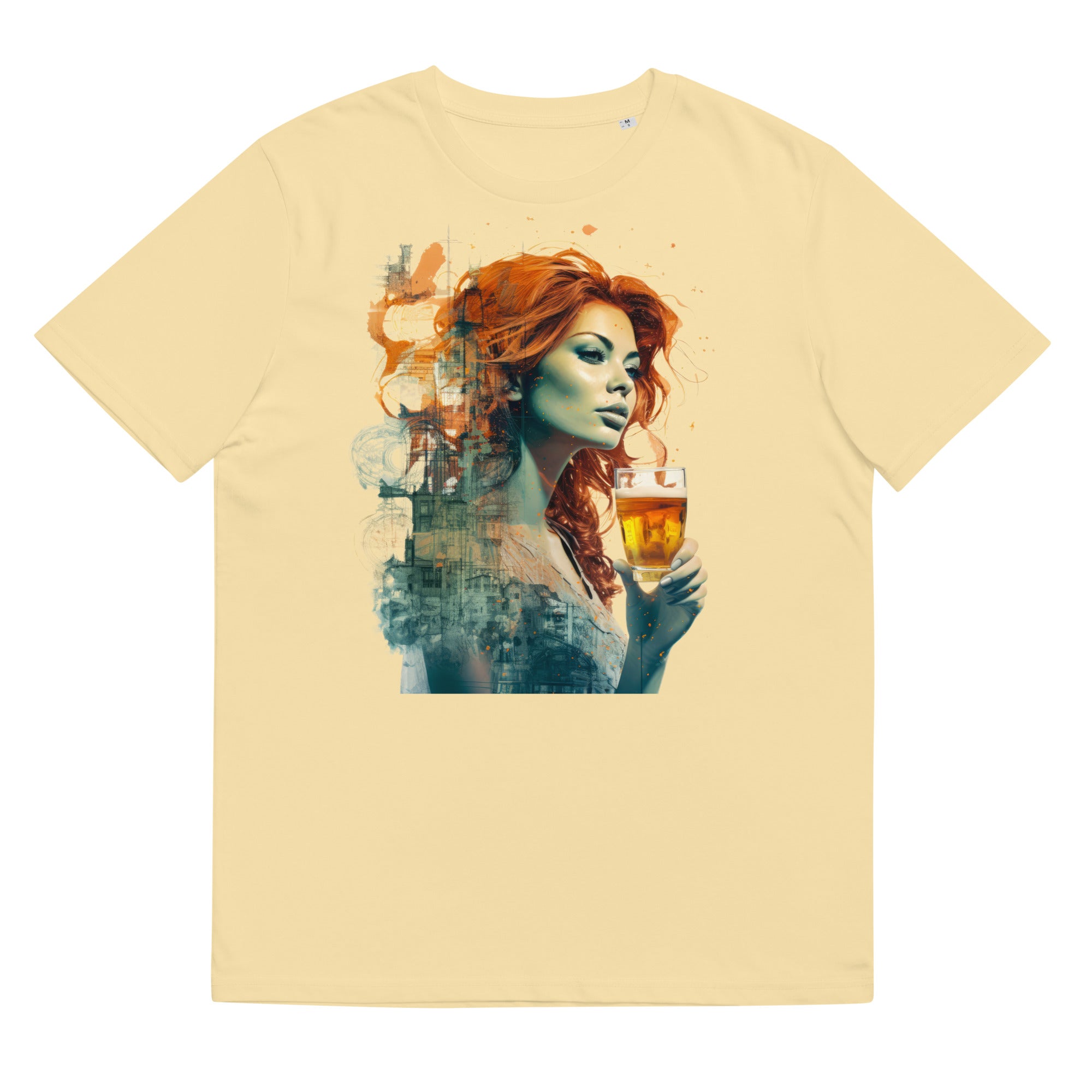 T-Shirt - Frontprint - Frau mit Bierglas