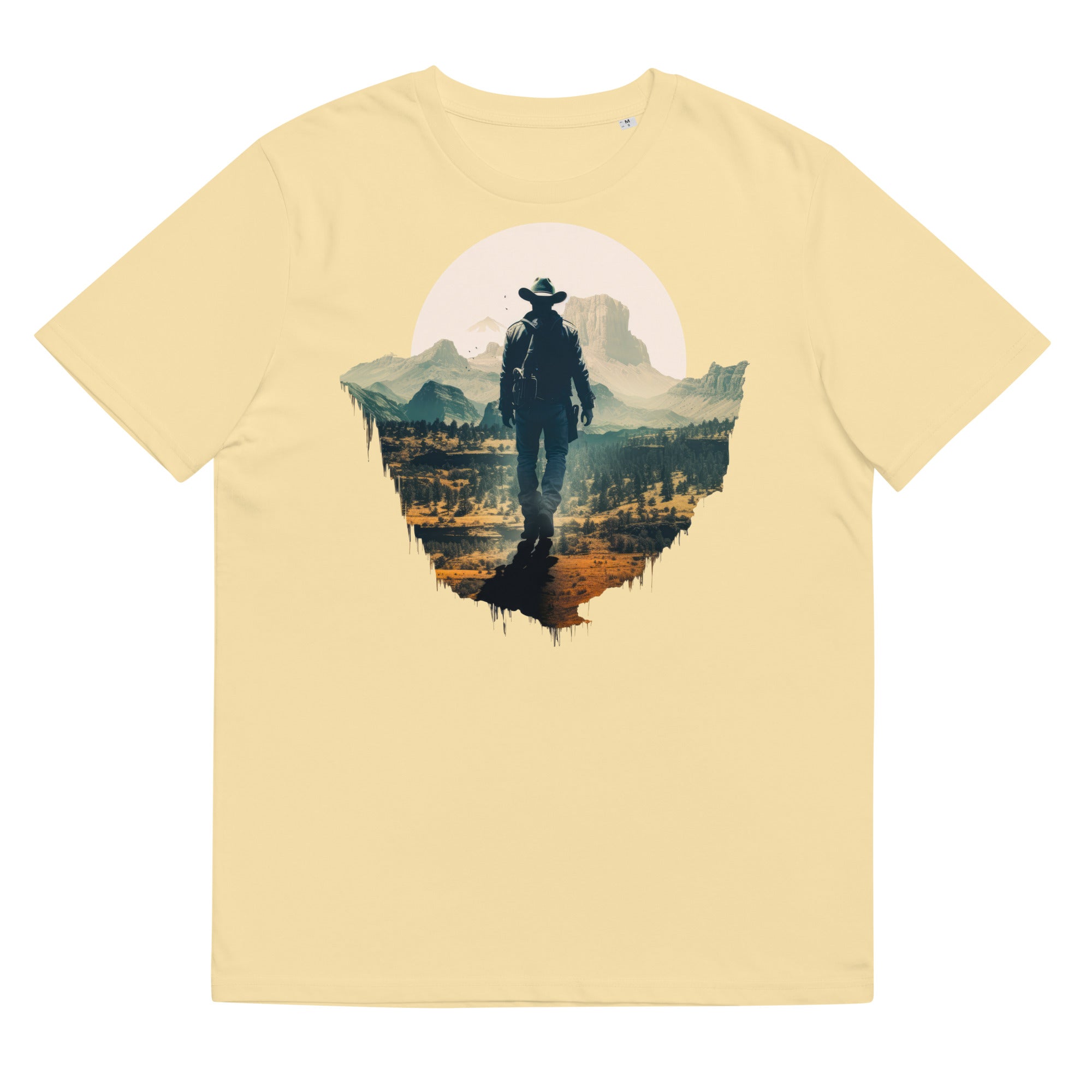 T-Shirt - Frontprint - Cowboy vor Landschaft