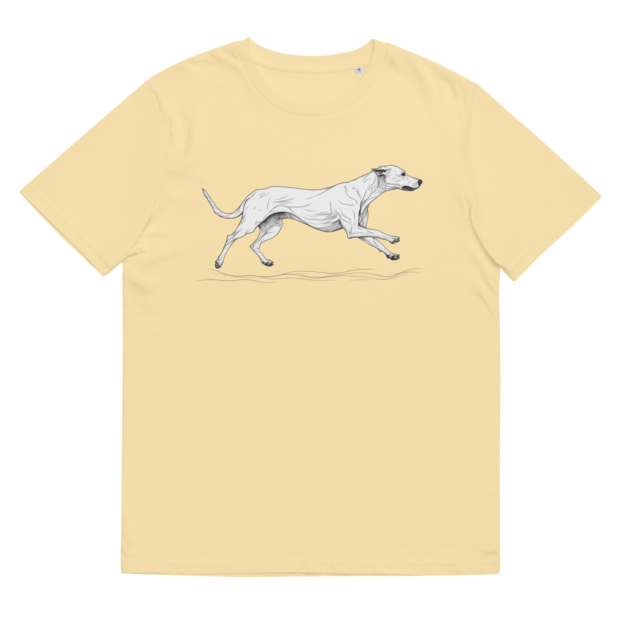T-Shirt - Frontprint - Rennender Hund - Line Art