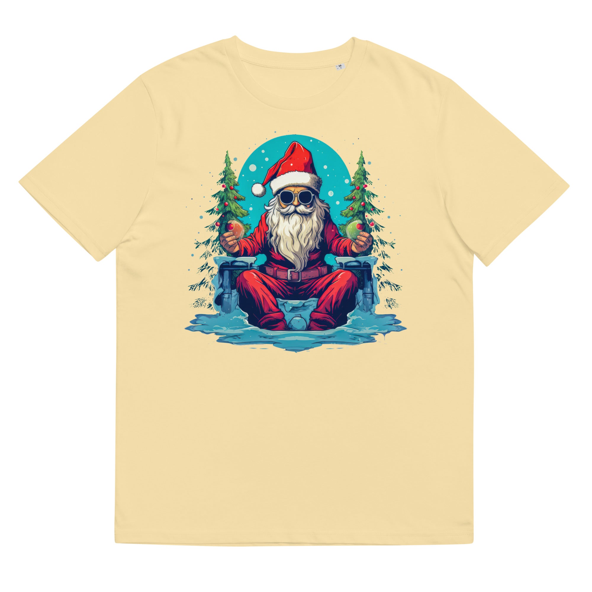 T-Shirt - Frontprint - Weihnachtsmann sitzt auf Eis