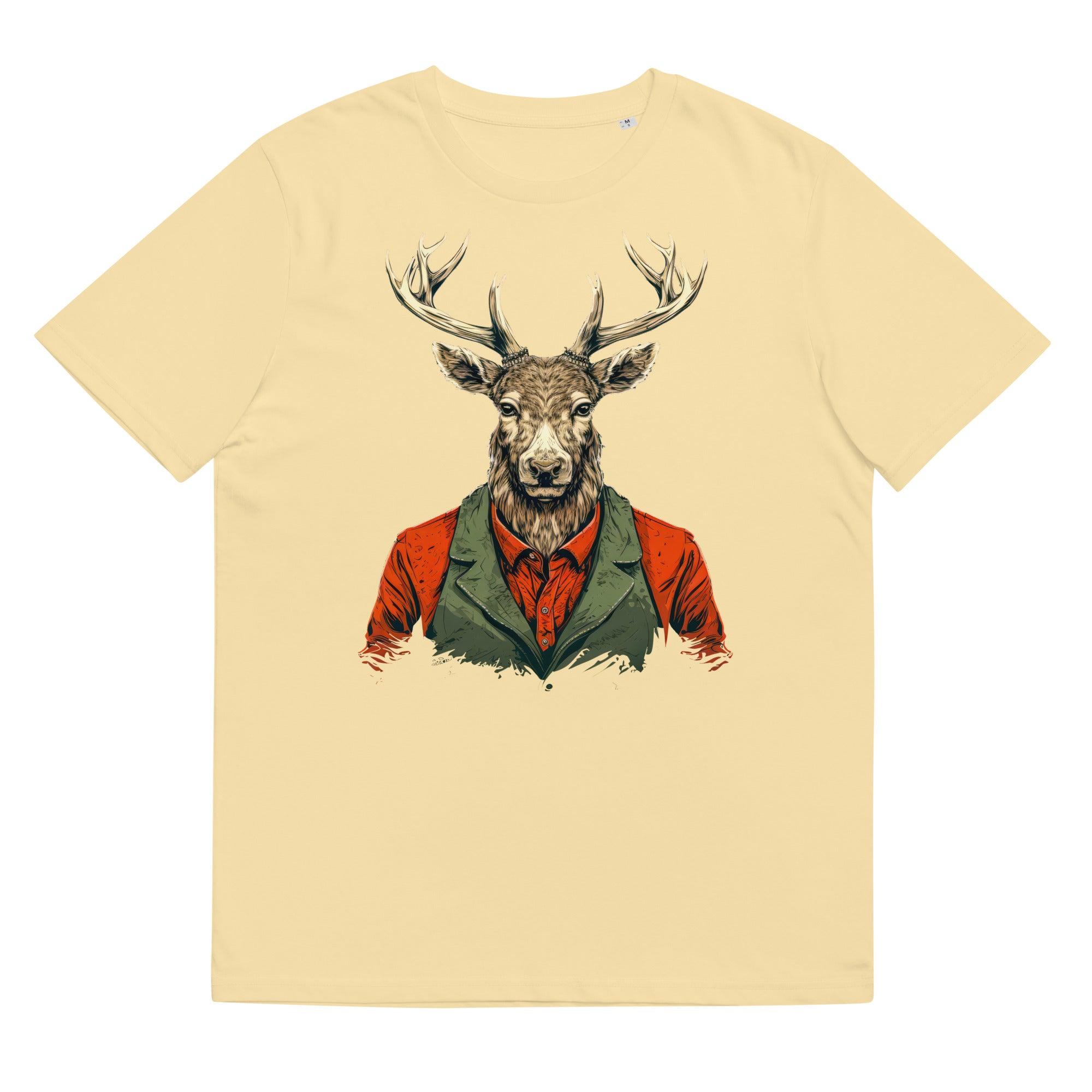 T-Shirt - Frontprint - Hirsch mit Weste