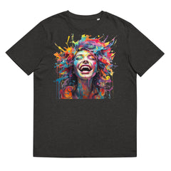 T-Shirt - Frontprint - Frau mit bunten Haaren aus Wasserfarbe