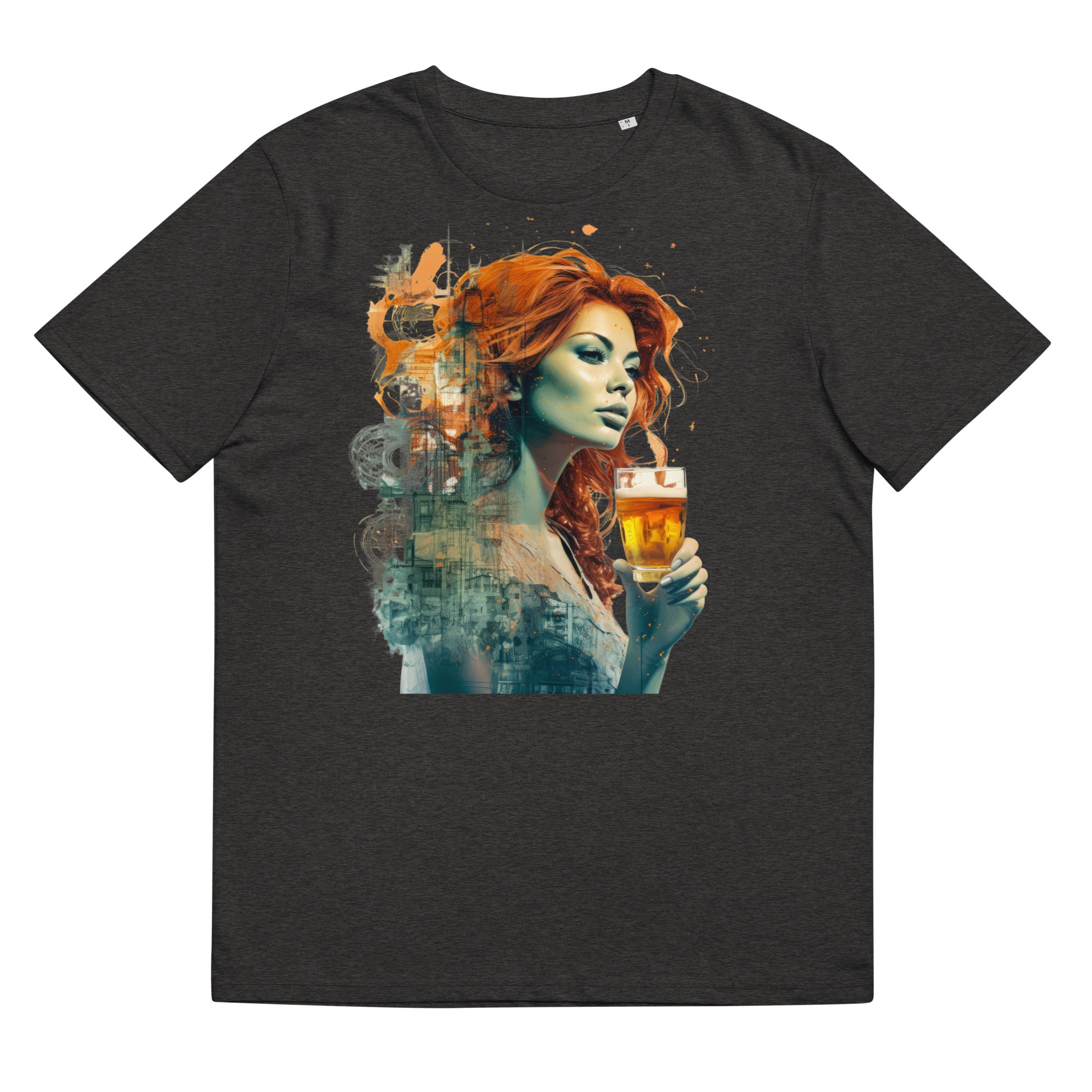 T-Shirt - Frontprint - Frau mit Bierglas