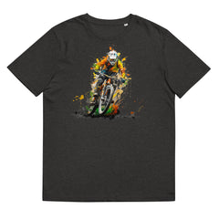 T-Shirt - Frontprint - Mountainbike driver in splashing colours