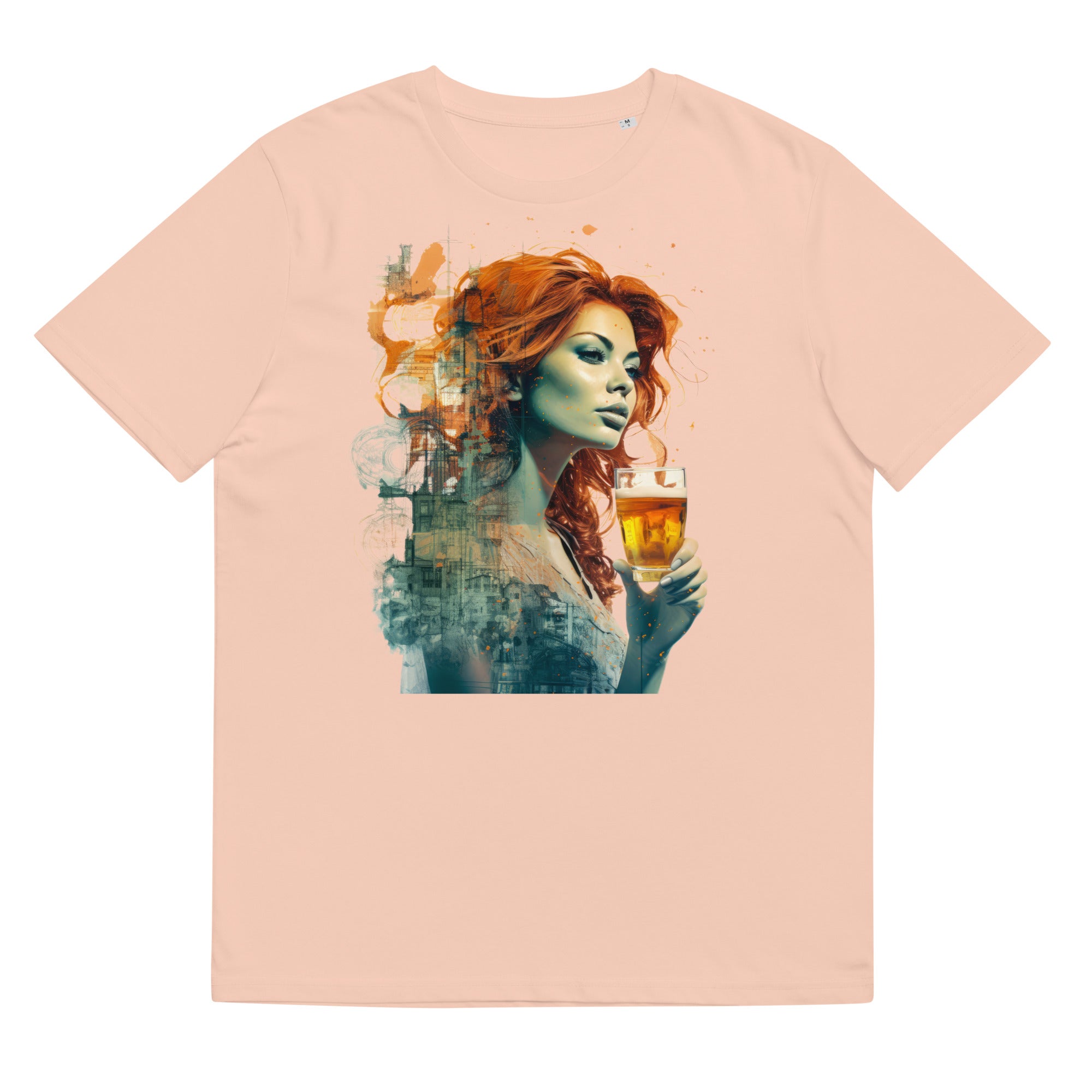 T-Shirt - Frontprint - Frau mit Bierglas