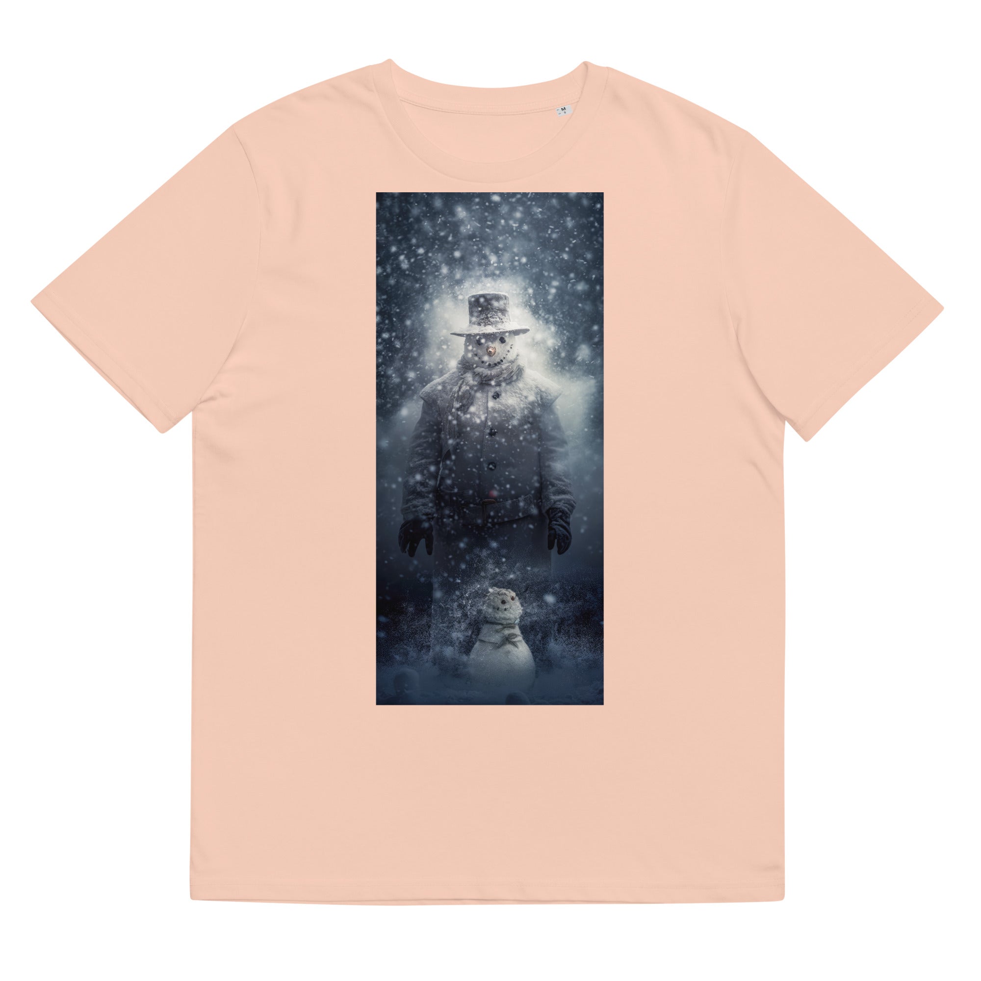 T-Shirt - Frontprint - Schneemann im Schneesturm