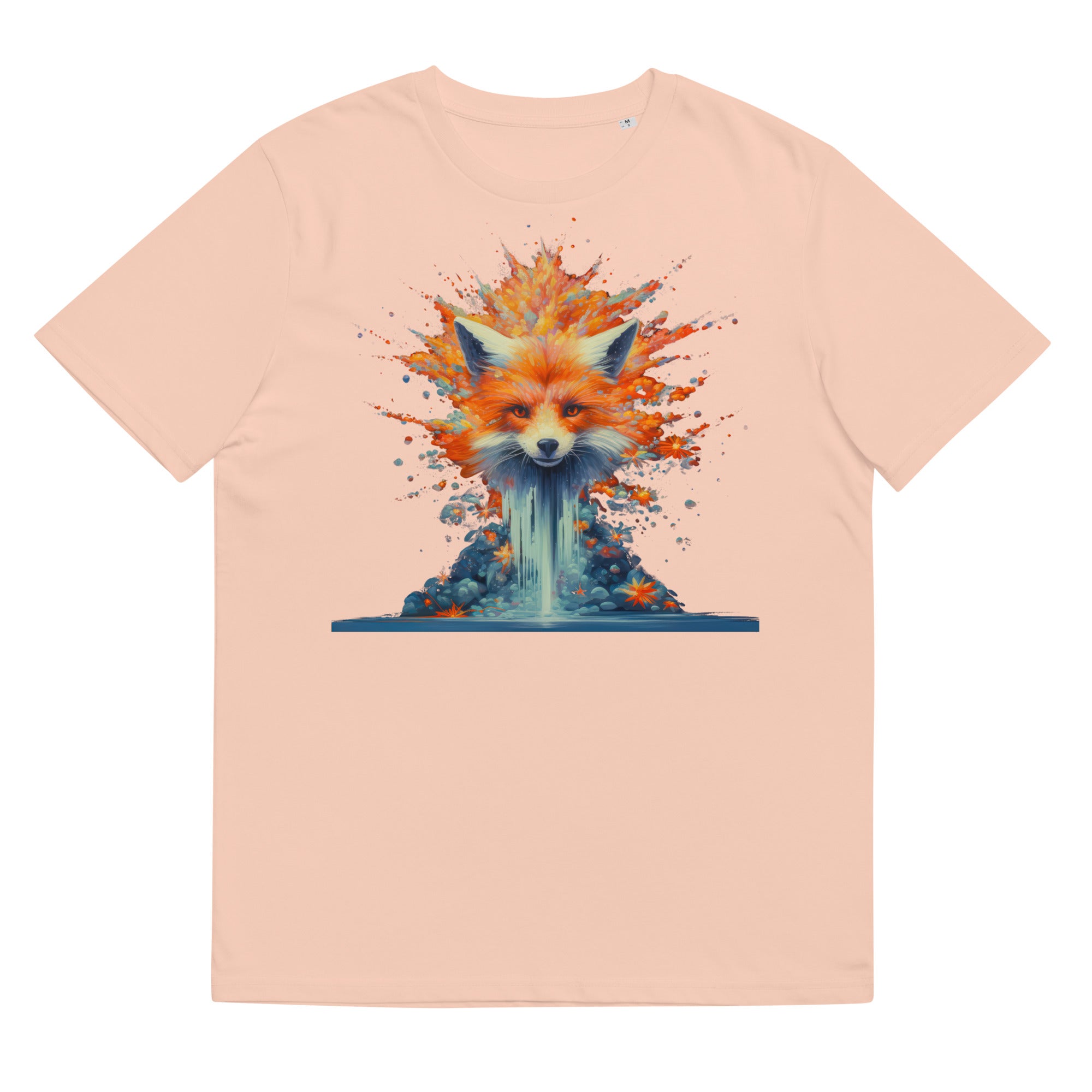 T-Shirt - Frontprint - Fuchs, Blumen und Wasser