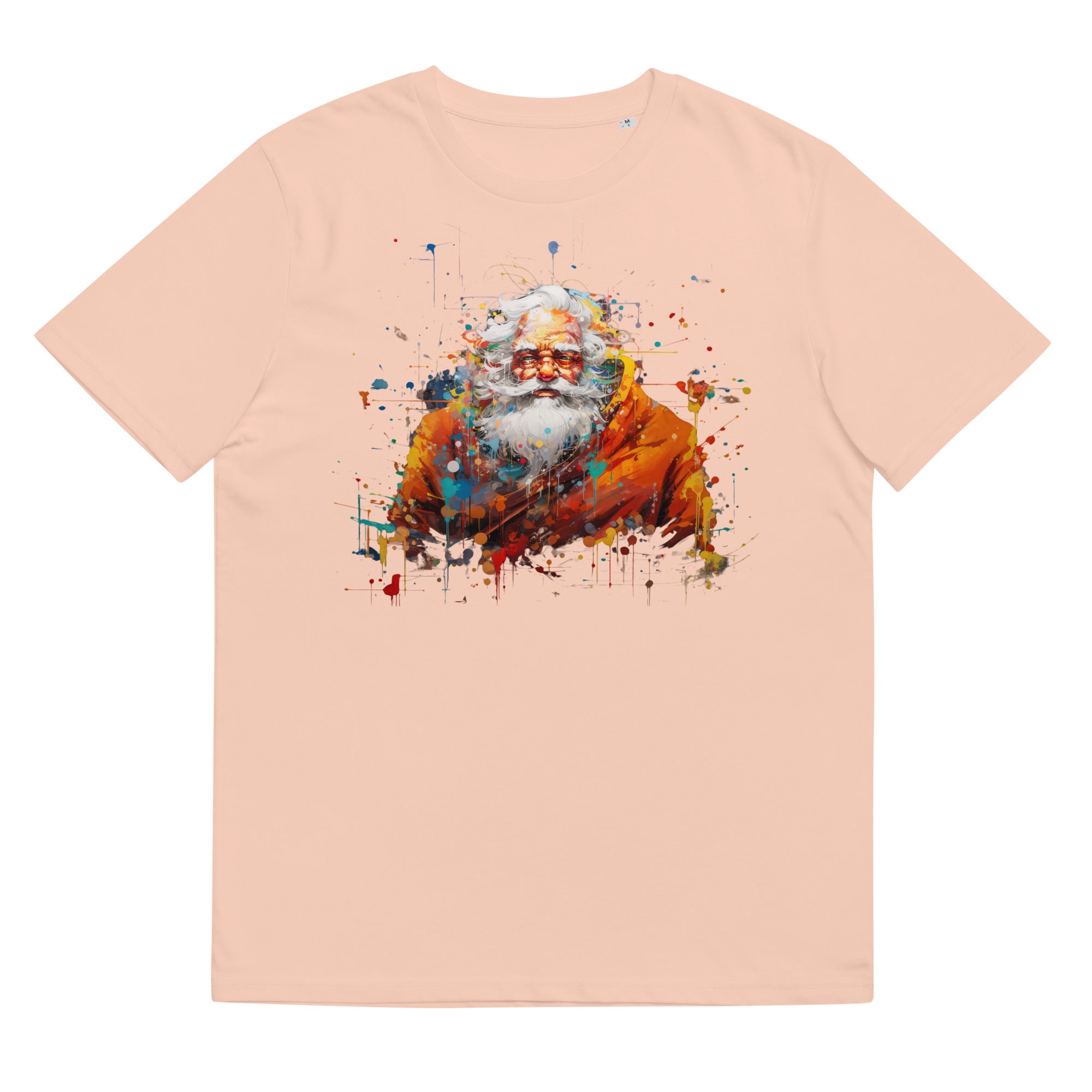 T-Shirt - Frontprint - Santa Clause mit Farbklecksen