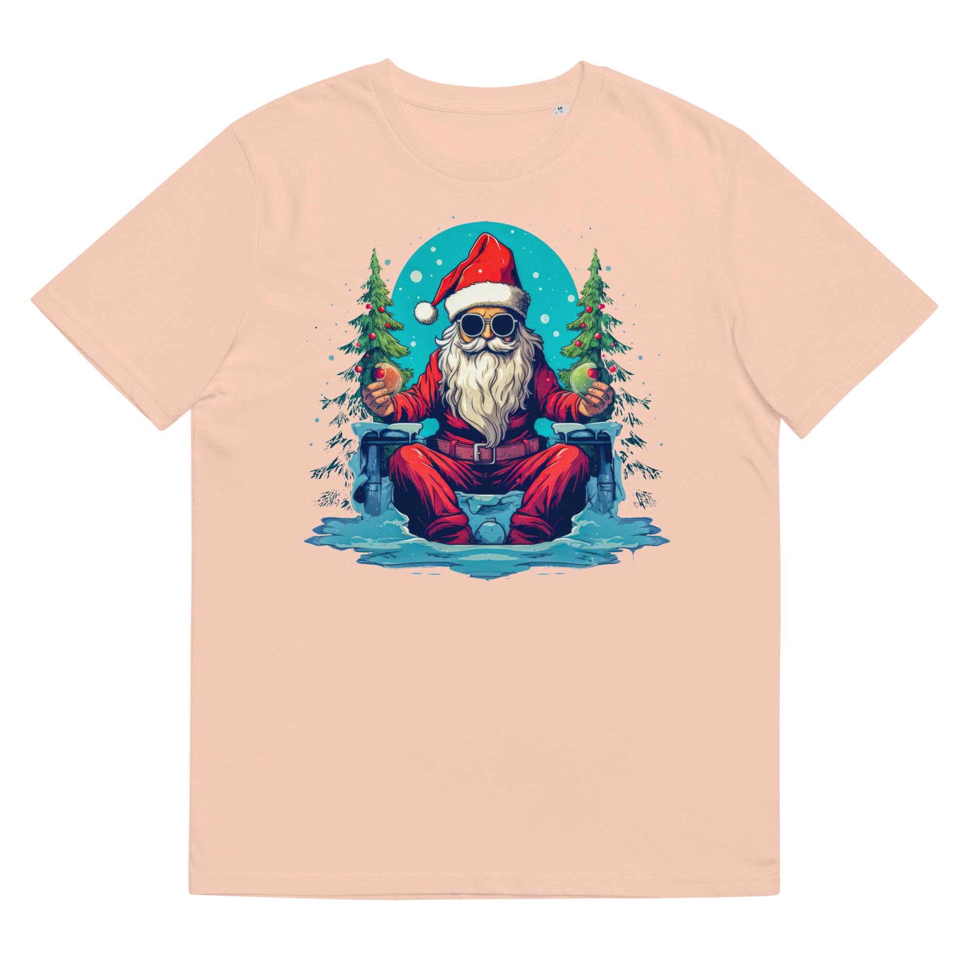 T-Shirt - Frontprint - Weihnachtsmann sitzt auf Eis