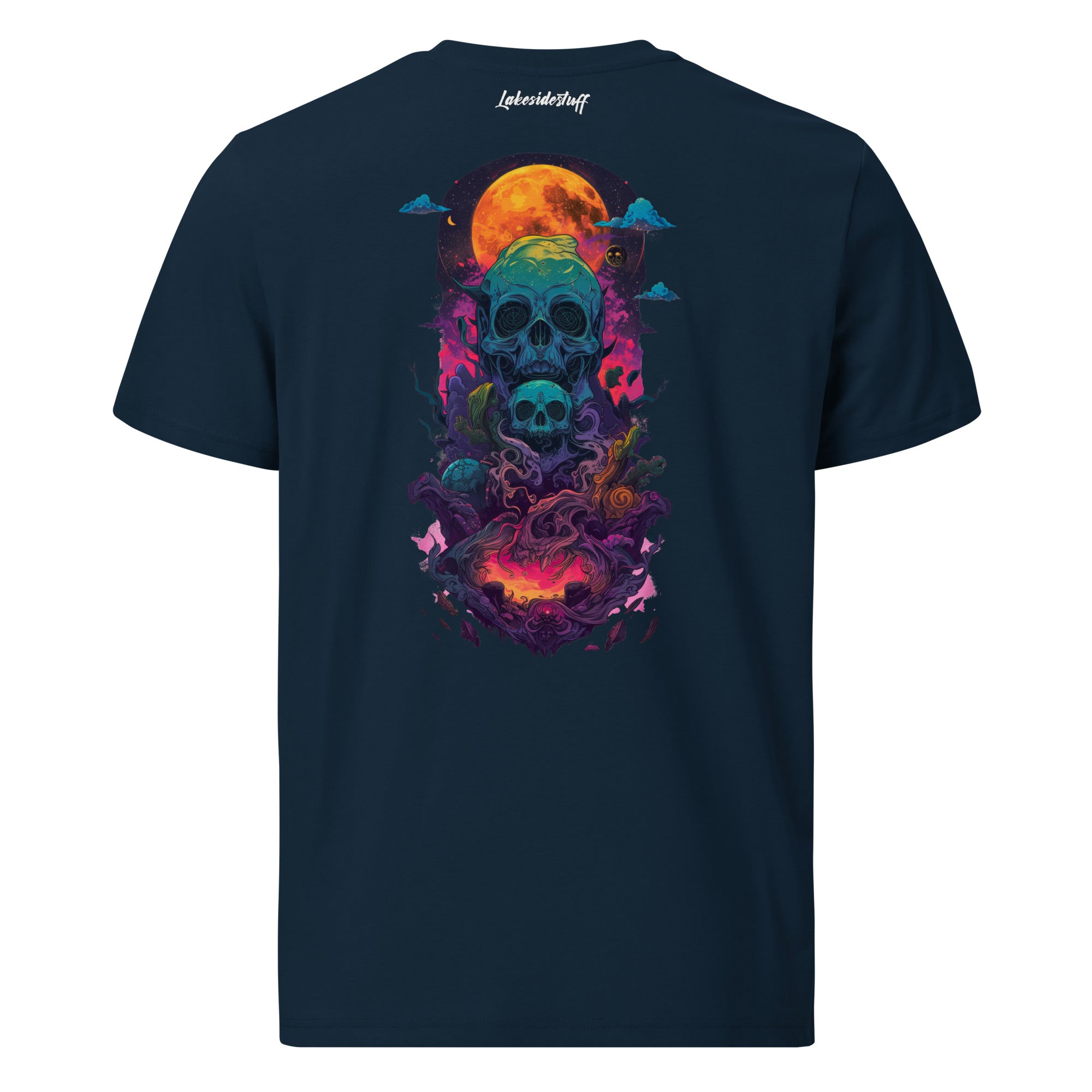 T-Shirt - Backprint - Psychodelic Skulls