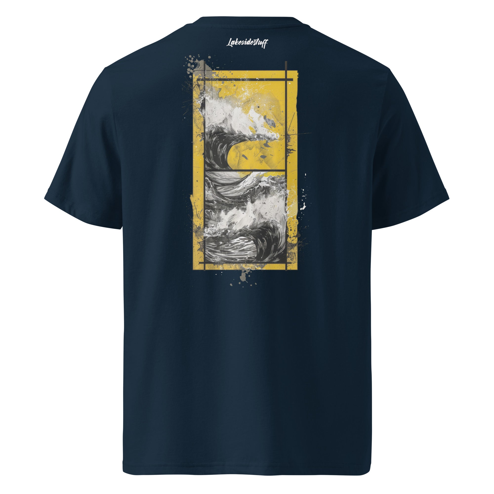 T-Shirt - Backprint - Yellow waves framed