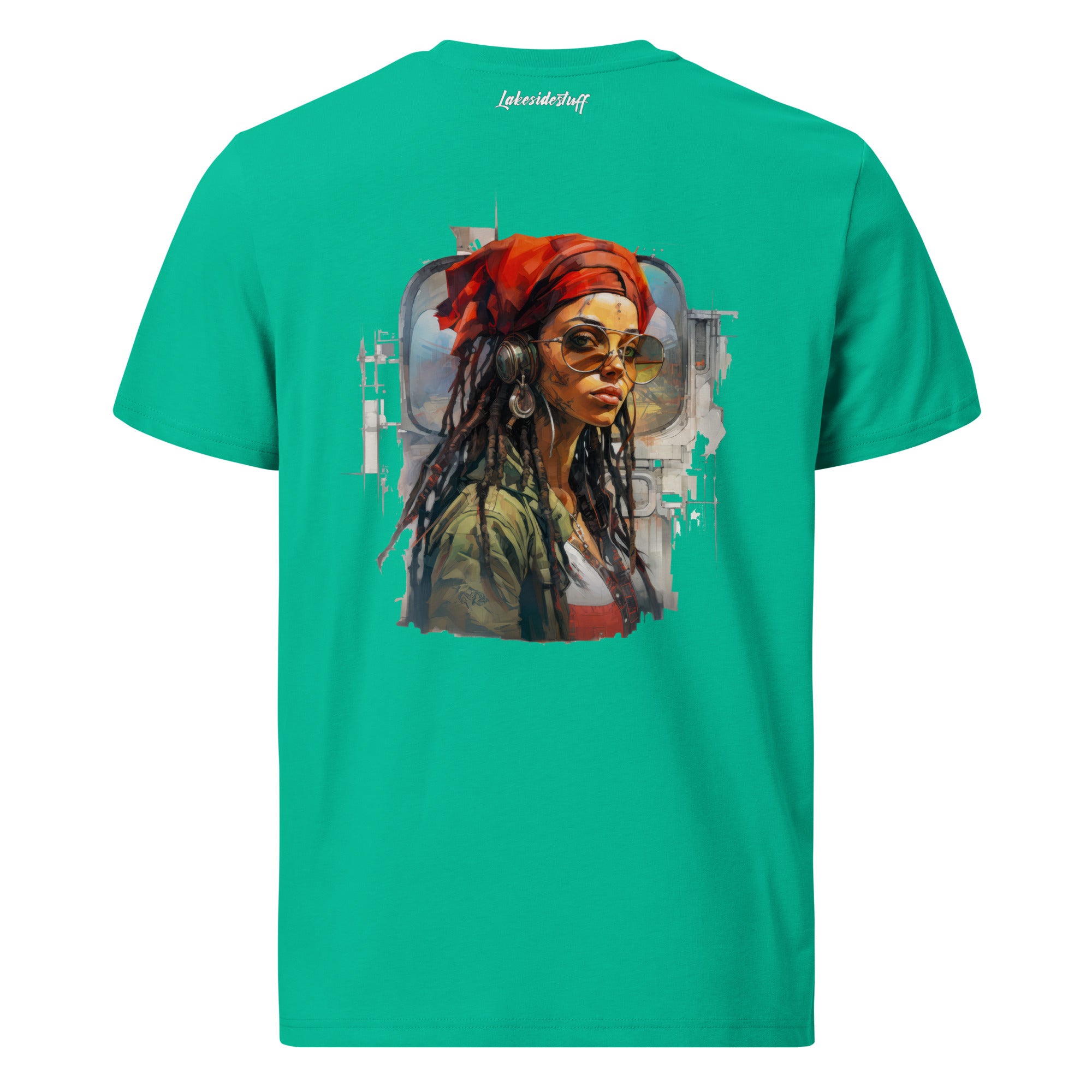 T-Shirt - Backprint - Lady with sunglasses