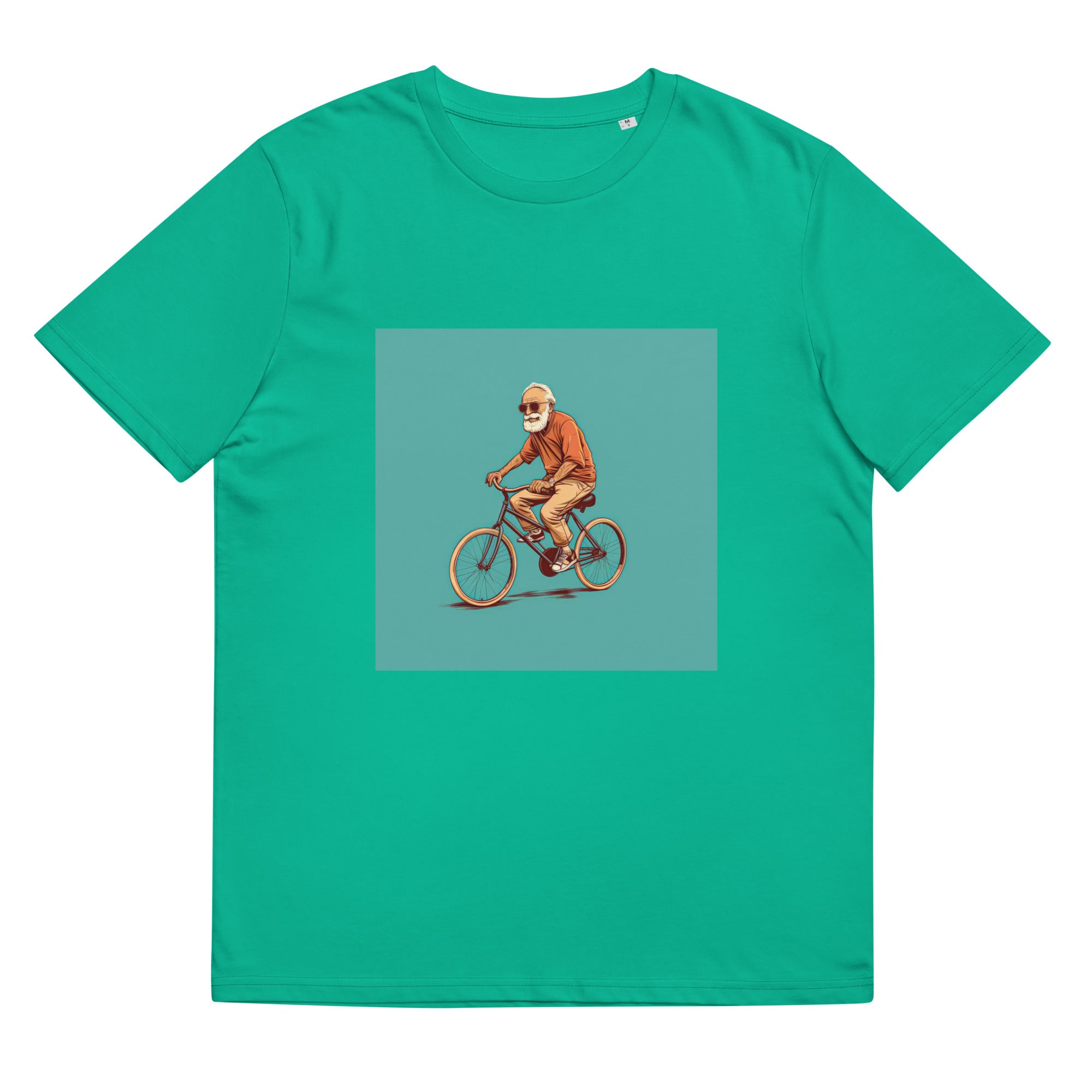 T-Shirt - Frontprint - Opa auf einem Fahrrad