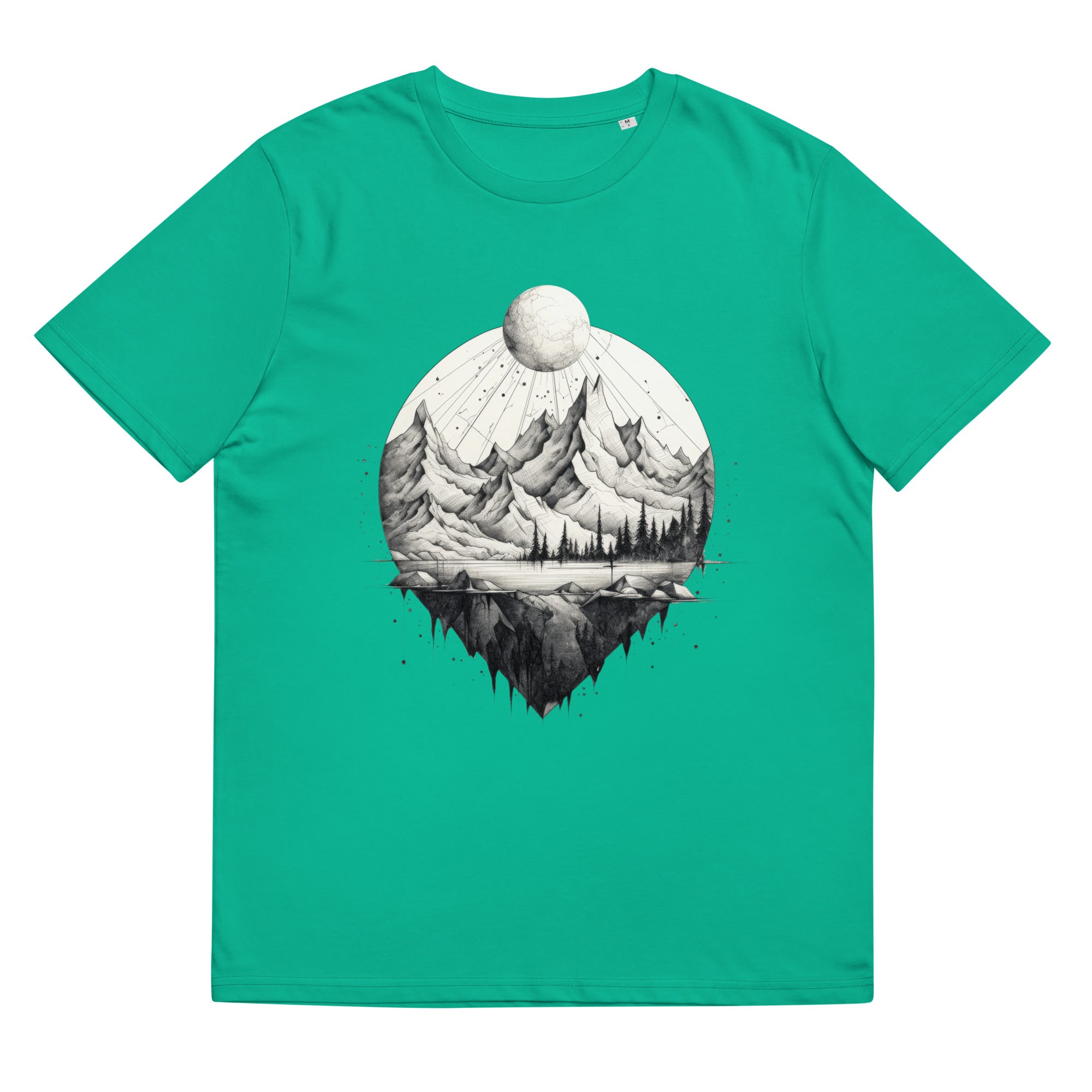 T-Shirt - Frontprint - Line Art Landschaft