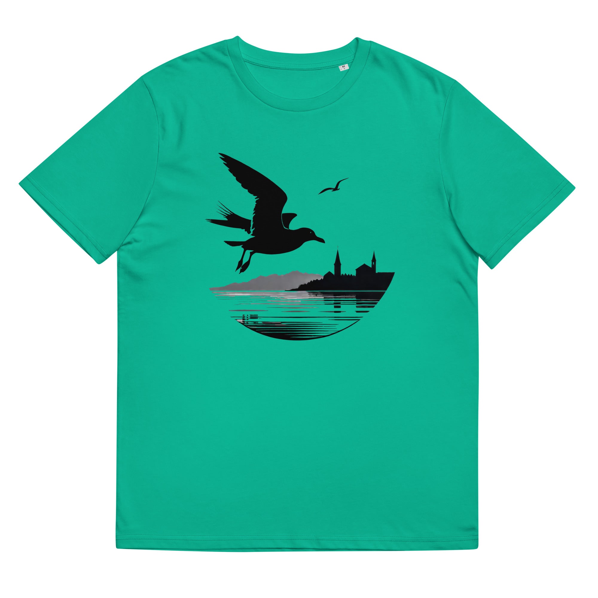 T-Shirt - Frontprint - Seagull and Harbour