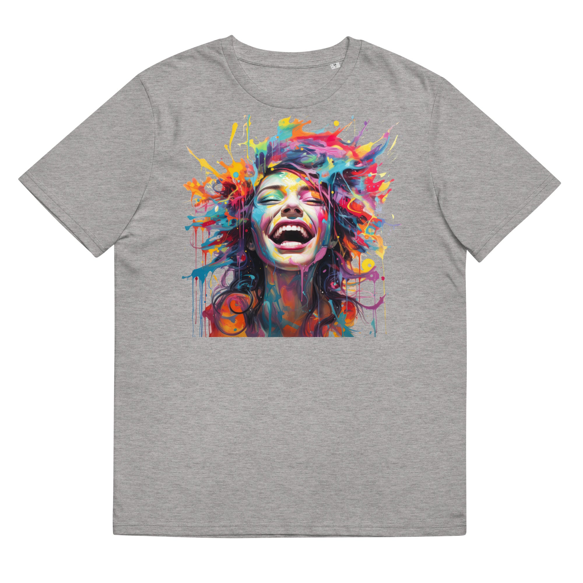 T-Shirt - Front print - Woman with colorful hair made of watercolor