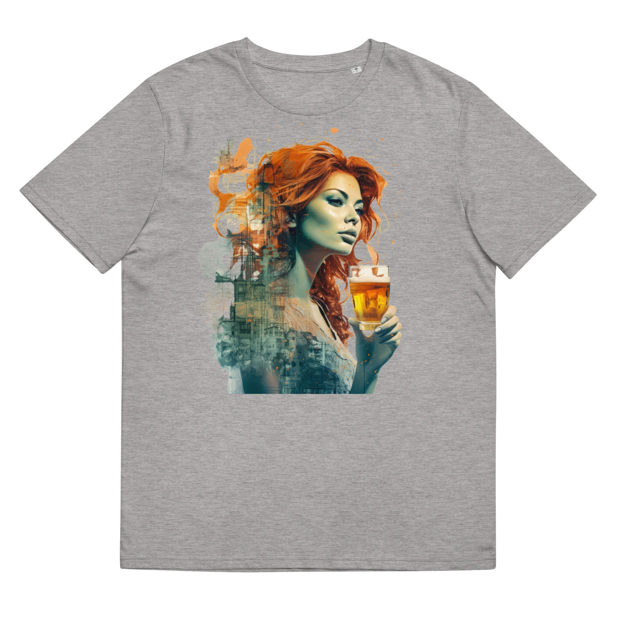 T-Shirt - Frontprint - Frau mit Bierglas