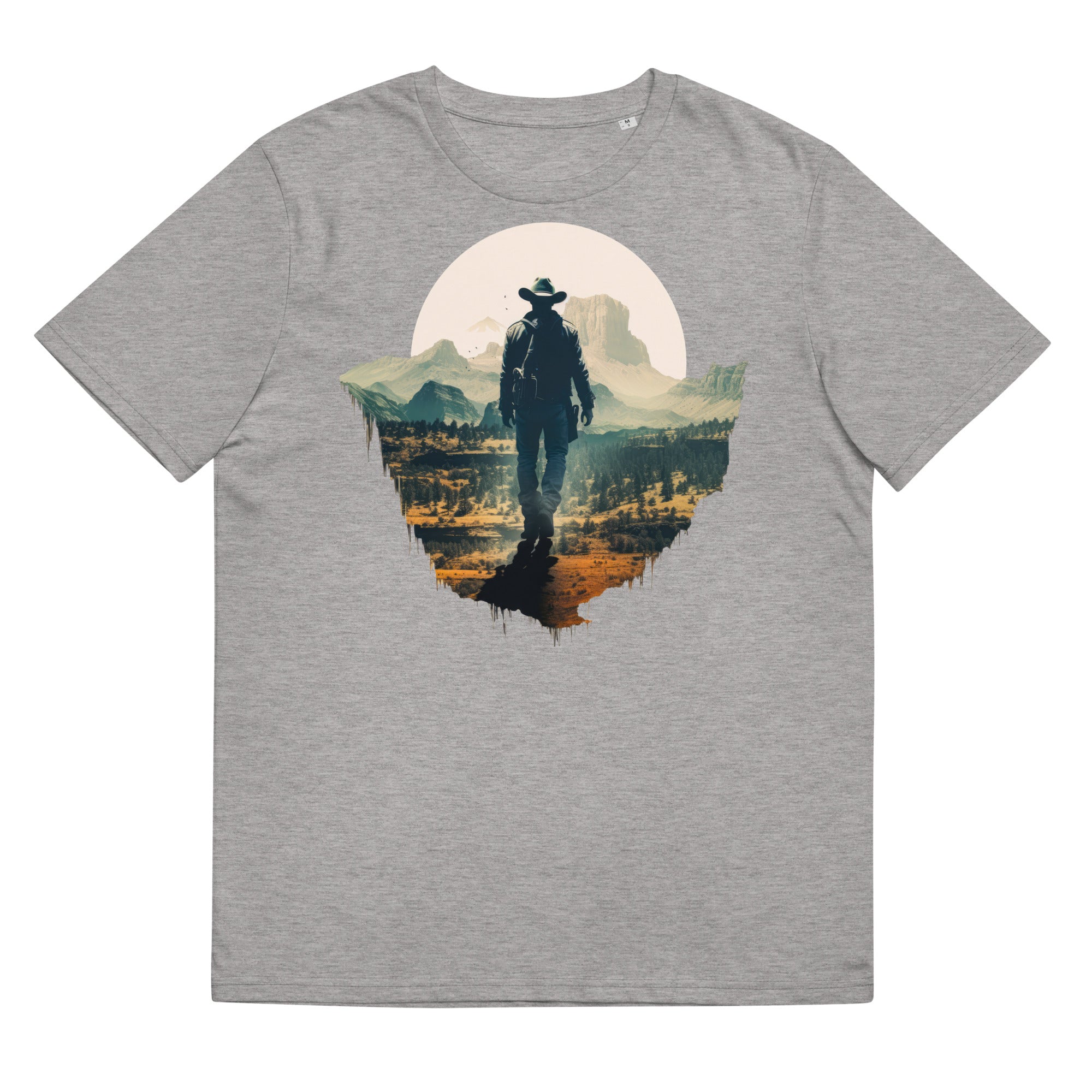 T-Shirt - Frontprint - Cowboy vor Landschaft